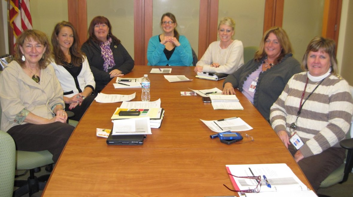 eft to right: Barb Wright (Lebanon City Schools), Kim Sellers (Warren County ESC), Vycki Haught (Mason City Schools), Syndra Snelling (Lebanon City Schools), Shelley Brown (Warren County ESC), Tiffany Rush (Solutions Community Counseling and Recovery Centers), and Jane Groh (Solutions Community Counseling and Recovery Centers).